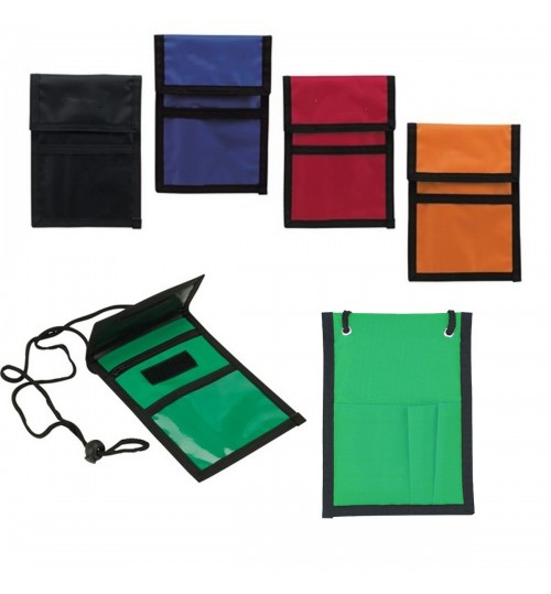 Nylon Neck Wallet Badge Holder With Lanyard